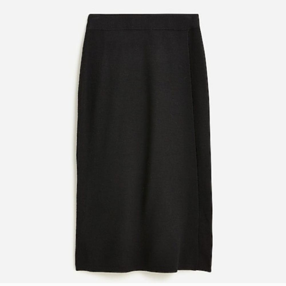 J. Crew Pull on Faux Wrap Wool Skirt